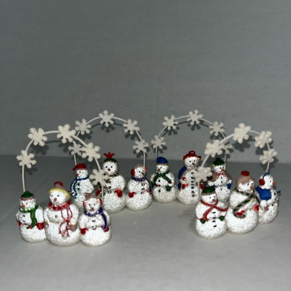 Princess House Set‎ of 4 Snowpeople Place Card Holders Style 2259